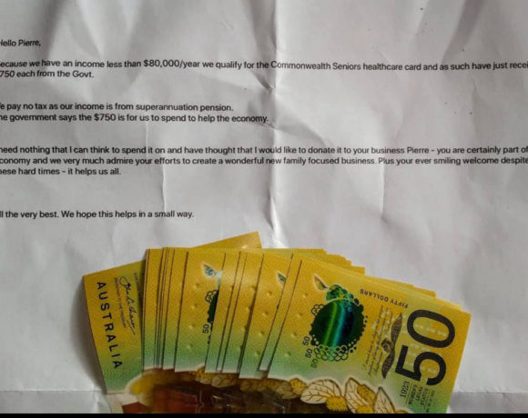 Cafe owner left speechless after $750 cash gift
