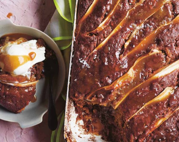 Four ginger parsnip sticky date pudding