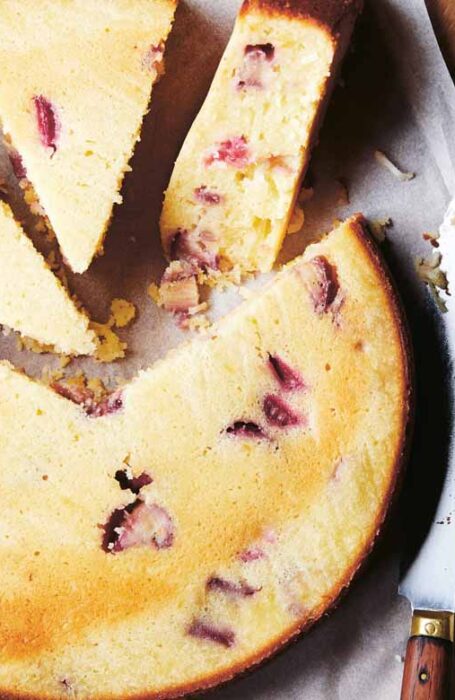 Rhubarb and ricotta tea cake