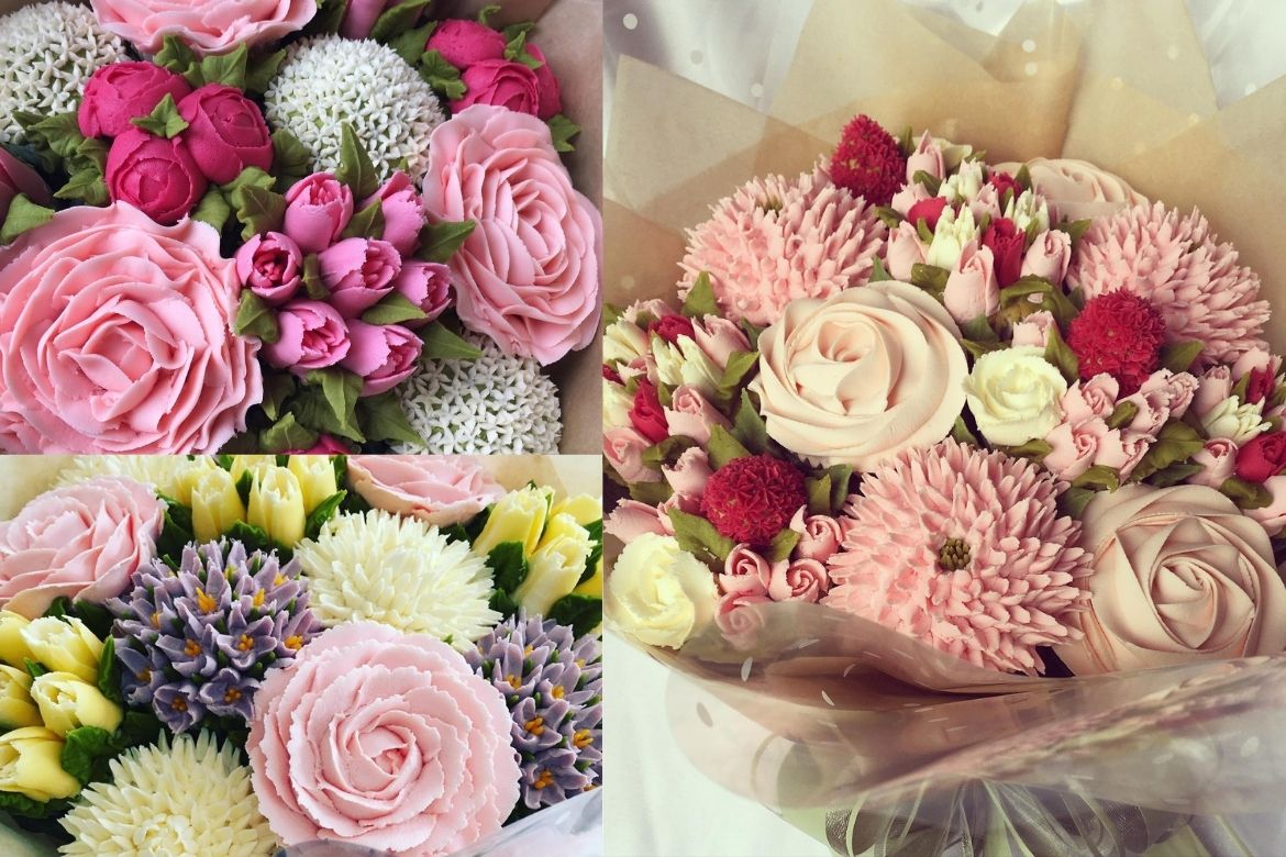 English baker amazes with cake flower bouquets