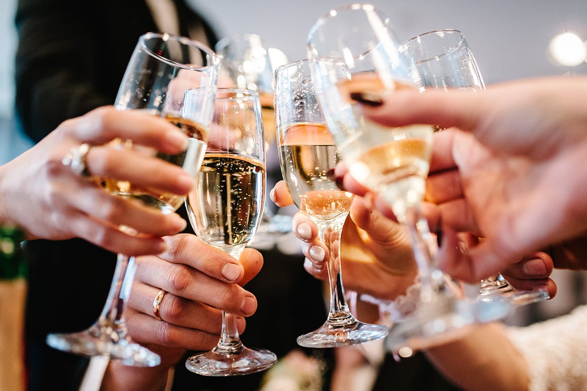 Champagne toast to celebrate milestone
