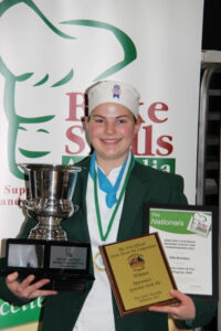 Ella Brenton from Berkeley Cakes & Pies, Berkeley, NSW, claimed the title of Bake Skills champion young pastry chef