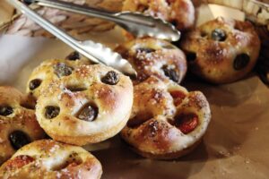 A series of focaccia buns (Doughcraft)