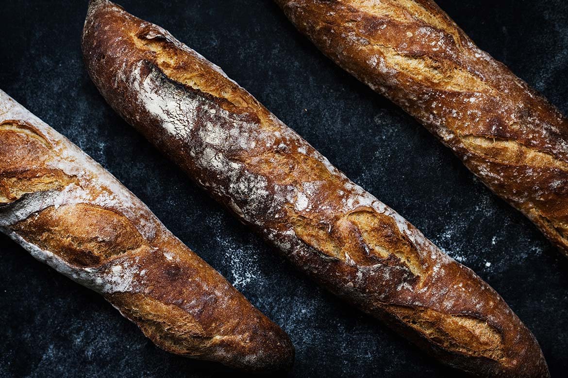 Close up of baguettes (L’épi)