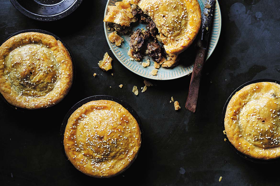 slow cooked beef and mushroom pies