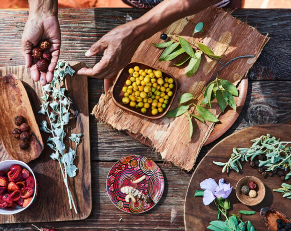 A table full of native ingredients