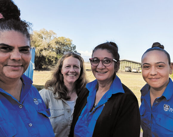 The Narrabri research team (L to R): Kerrie Saunders, Claudia Keitel, Diane Hall, and Hannah Binge. (native grains)