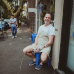 Ed sits out the front of Avner's