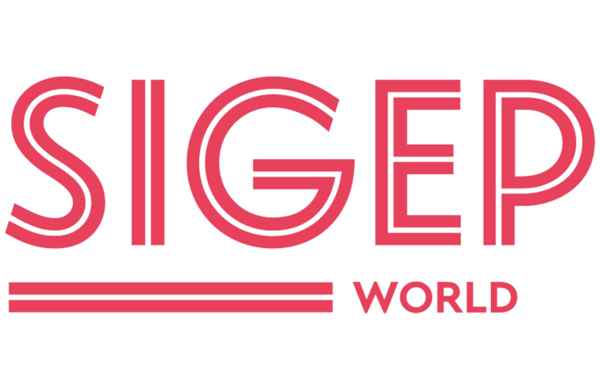 SIGEP logo. Red text on a white background that says SIGEP World