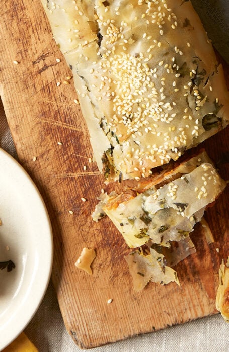 Spiced sweet potato strudel