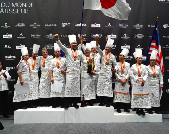 The 2025 Pastry World Cup podium. Japan successfully defended the title