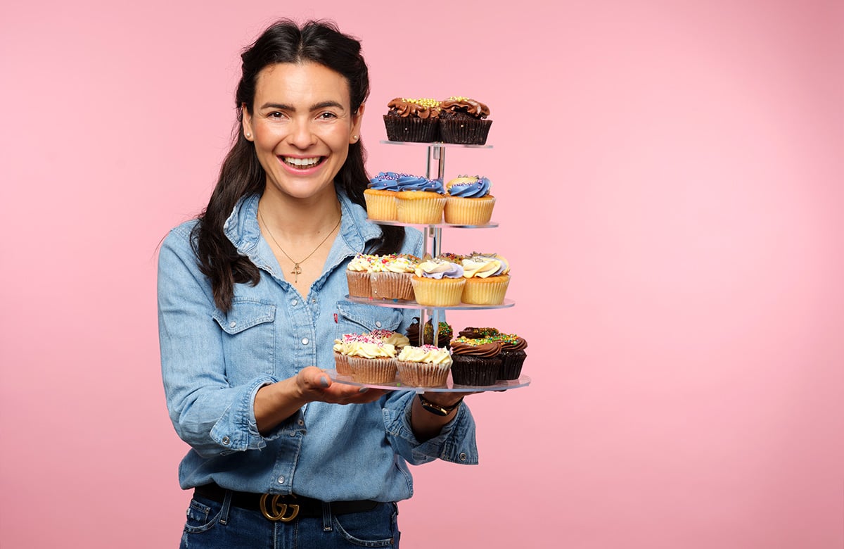 Gabriela with her creations