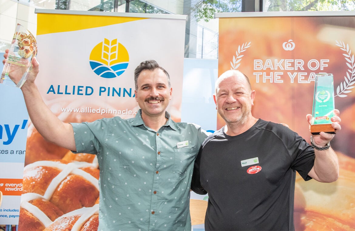 Woolworths Baker of the Year Thomas Parker with inaugural All-Stars winner Nicol Strang