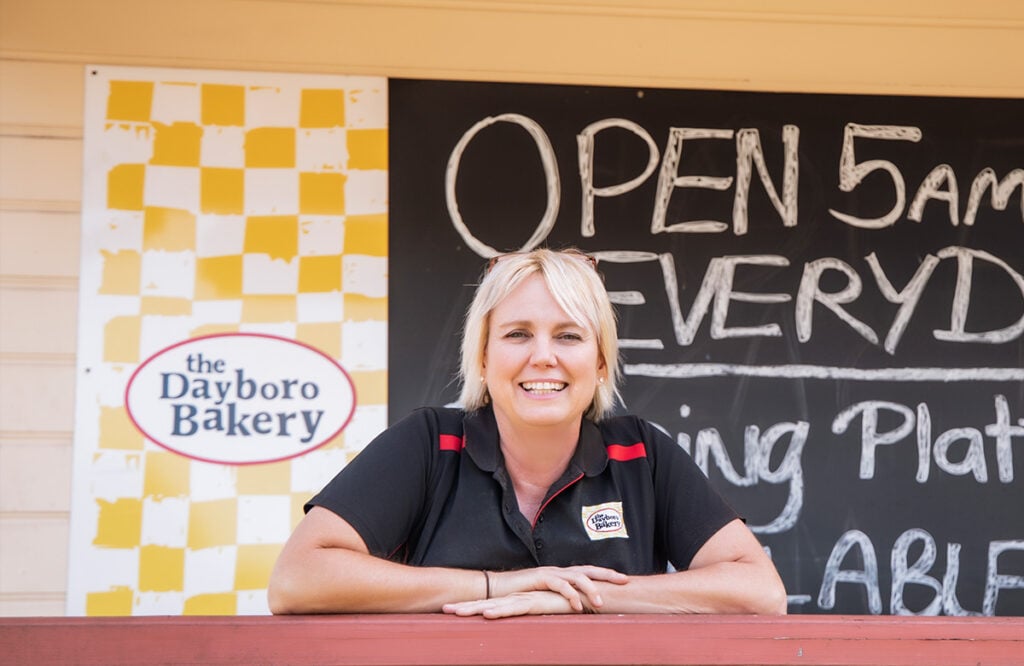 Amanda MacDonald out the front of Dayboro Bakery