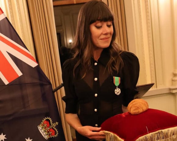 Kate Reid at the presentation for the Order of Agricultural Merit