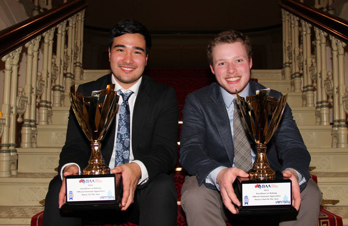 Jonathan Yates and Lewis Combes have been crowned the 2025 Excellence in Baking national winners