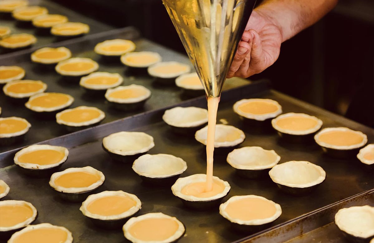 Pastel de Nata in the making at Tuga Pastries