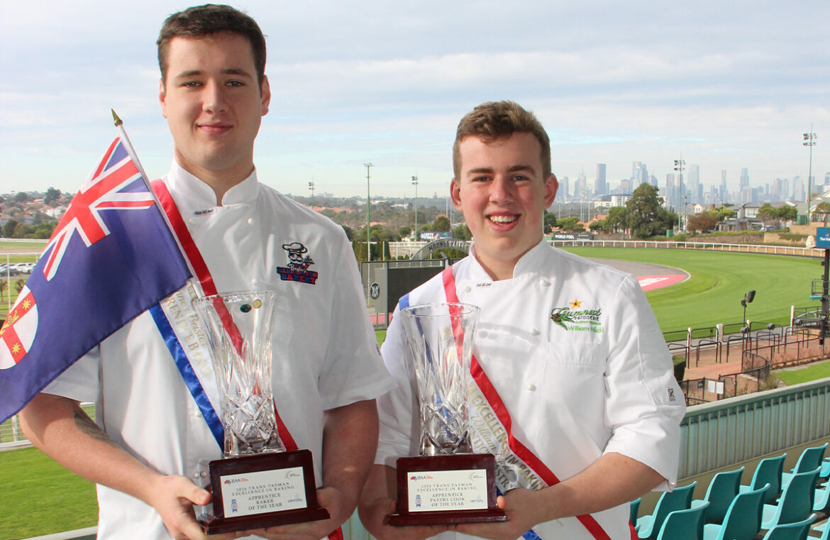 Connor Beisler and William Nickl after winning the 2024 Excellence in Baking titles. The duo have now been named on the WorldSkills Australia national training squad