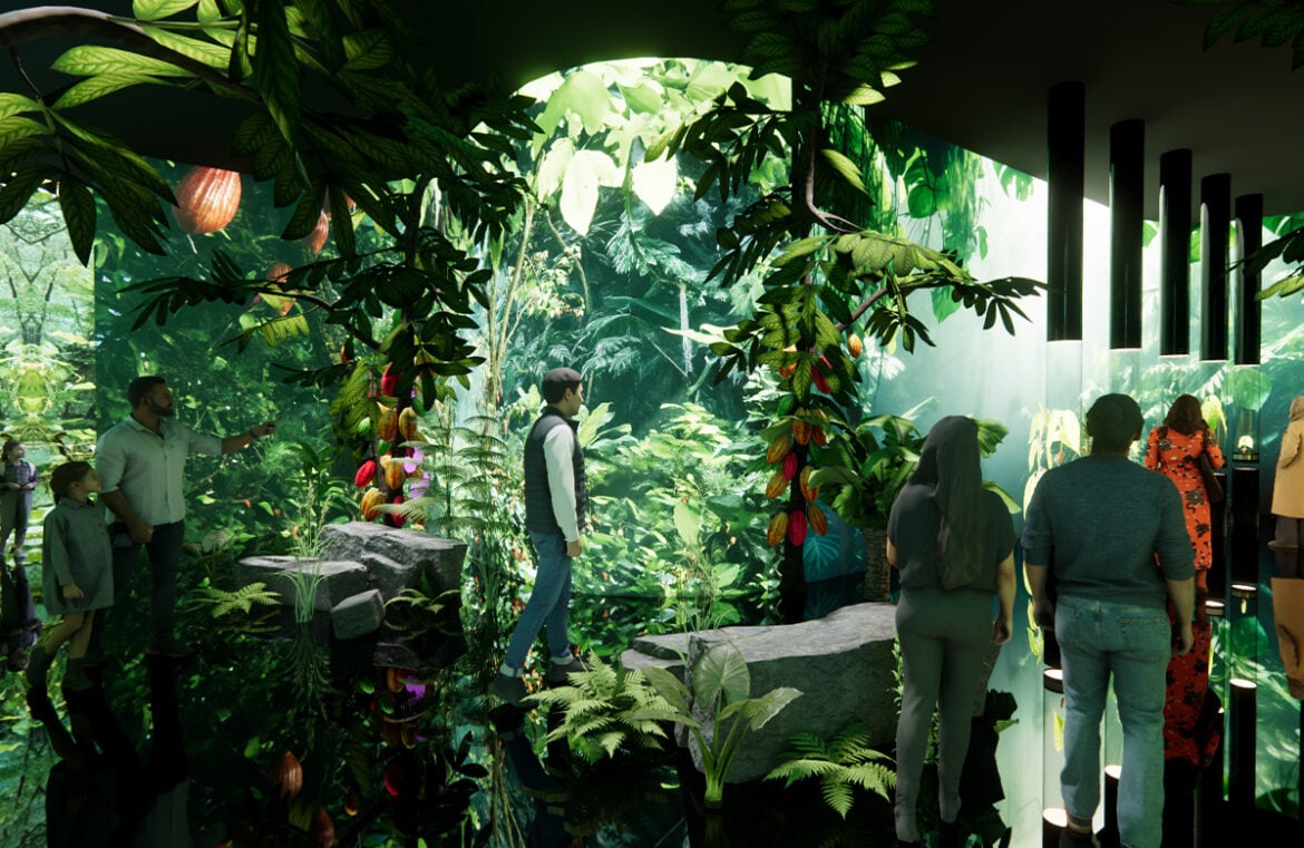 The Cacao Forest at the Chocolate Experience at Cadbury