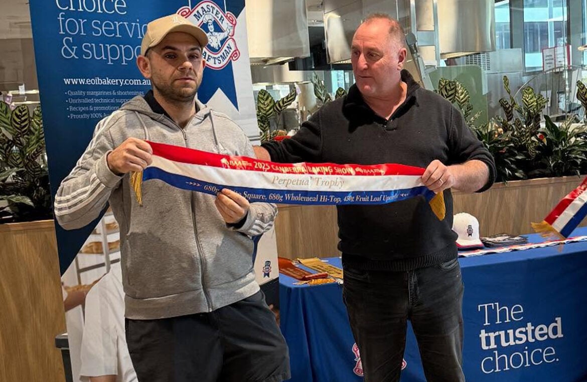 William Nicolaou from Bakers Delight Mittagong was awarded the Perpetual Trophy at the 2025 Canberra Baking Show