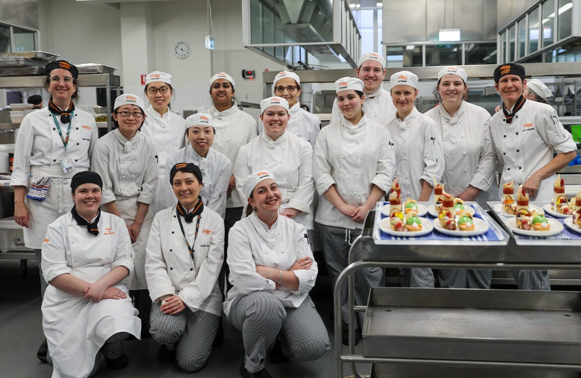 The students from William Angliss Institute demonstrated their skills during the high tea