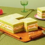Pandan and mango sponge sandwich cake