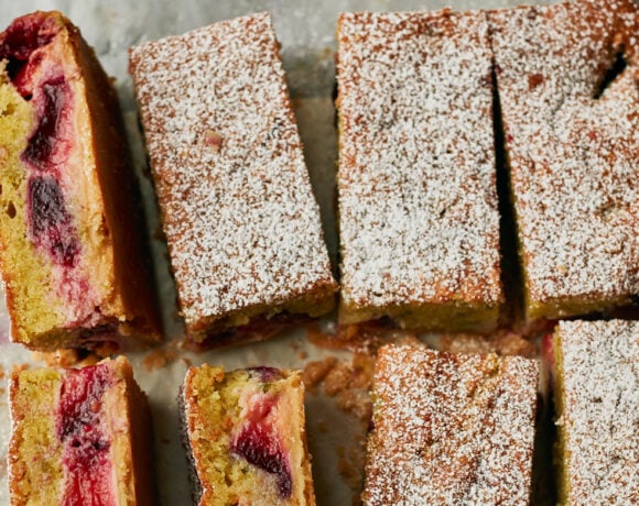Plum and pistachio bars