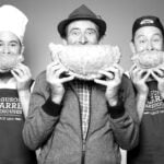 Ralph Plarre (centre) with his sons Steve and Mike. Ralph was awarded an OAM in January