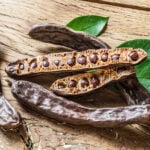 Carob pods and beans. Researchers from National University of Singapore believe carob could help save the struggling cocoa industry