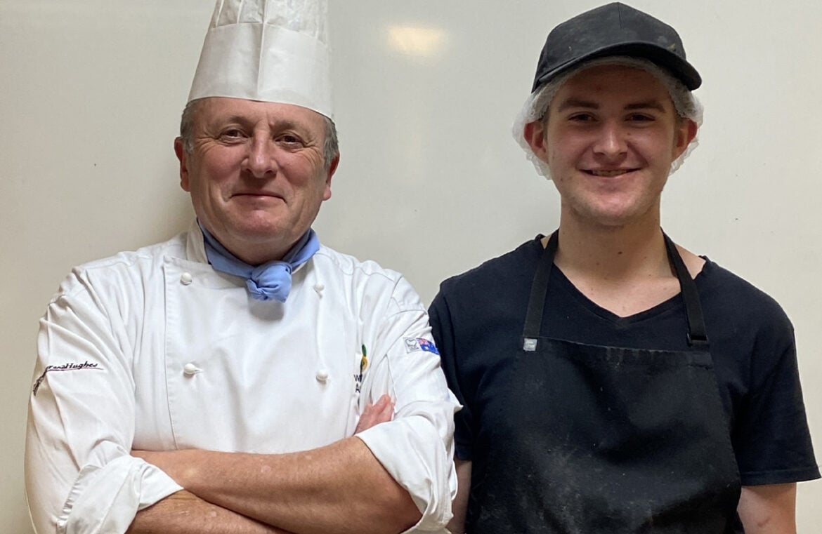 Nicholas Taylor and his teacher Herve Boutin