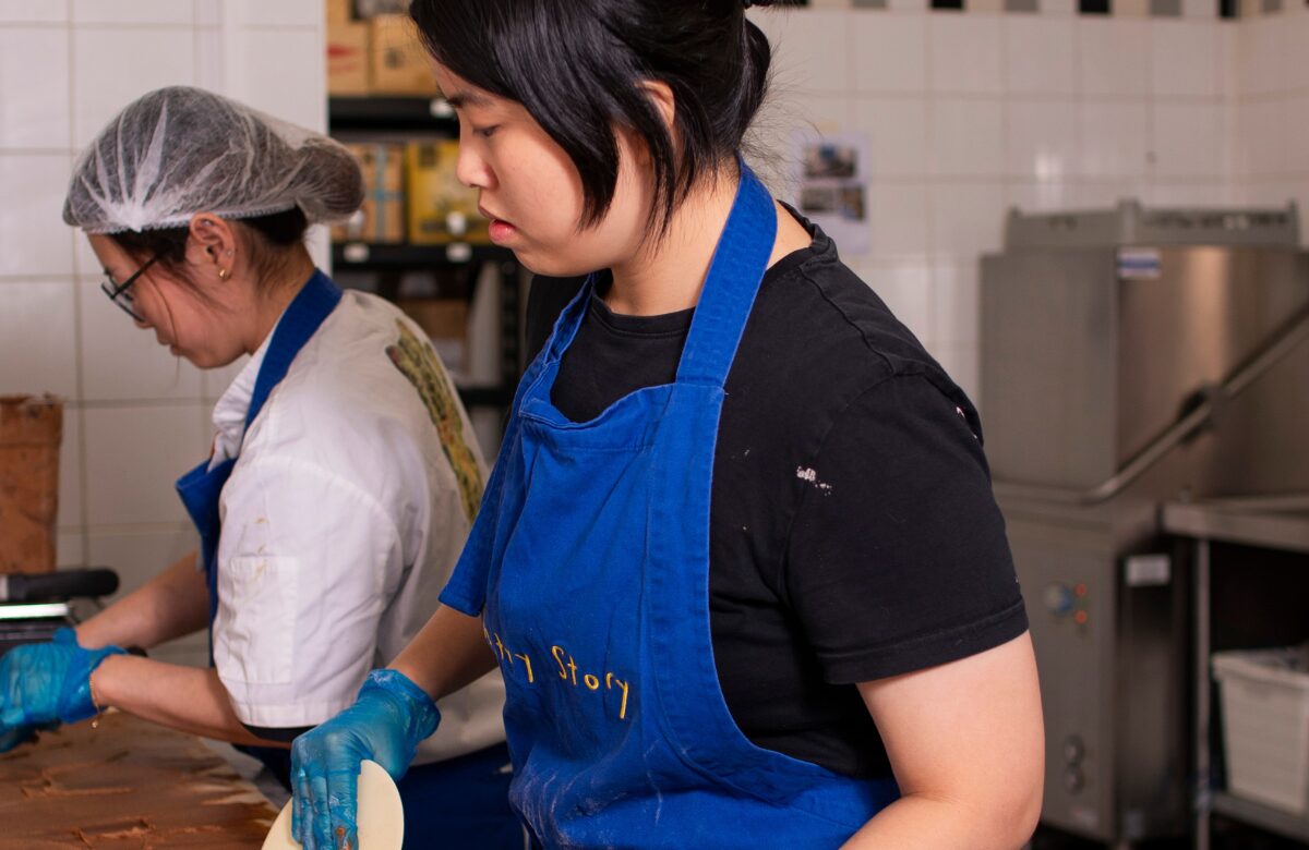 Tiara at work in the Pantry Story kitchen