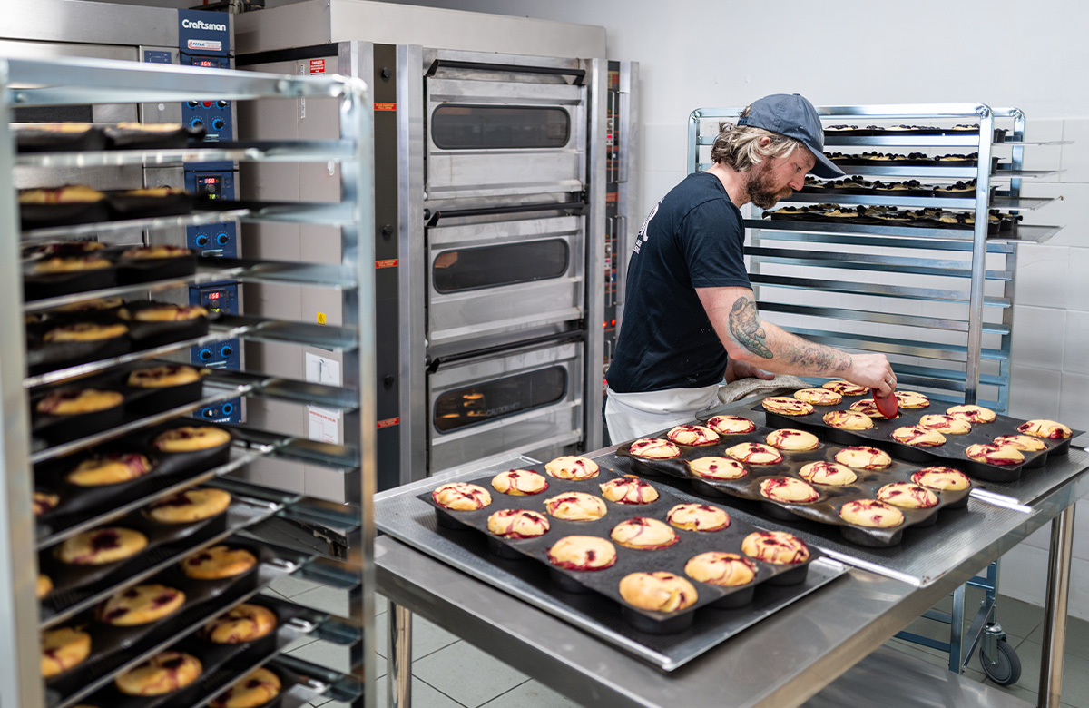 Phil at work in the Mayfair Patisserie and Bakery kitchen