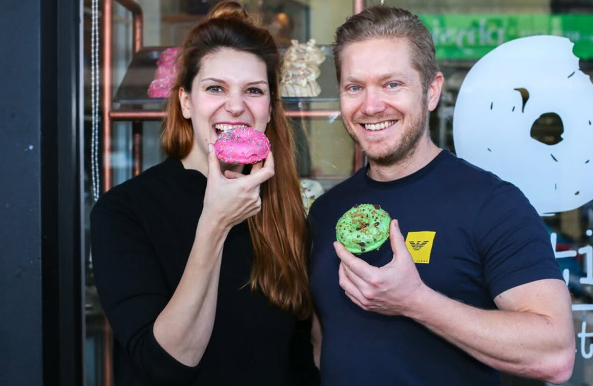 Sina Klug and Jacques Dumont from Nutie Donuts. The store will be closing its doors later this month