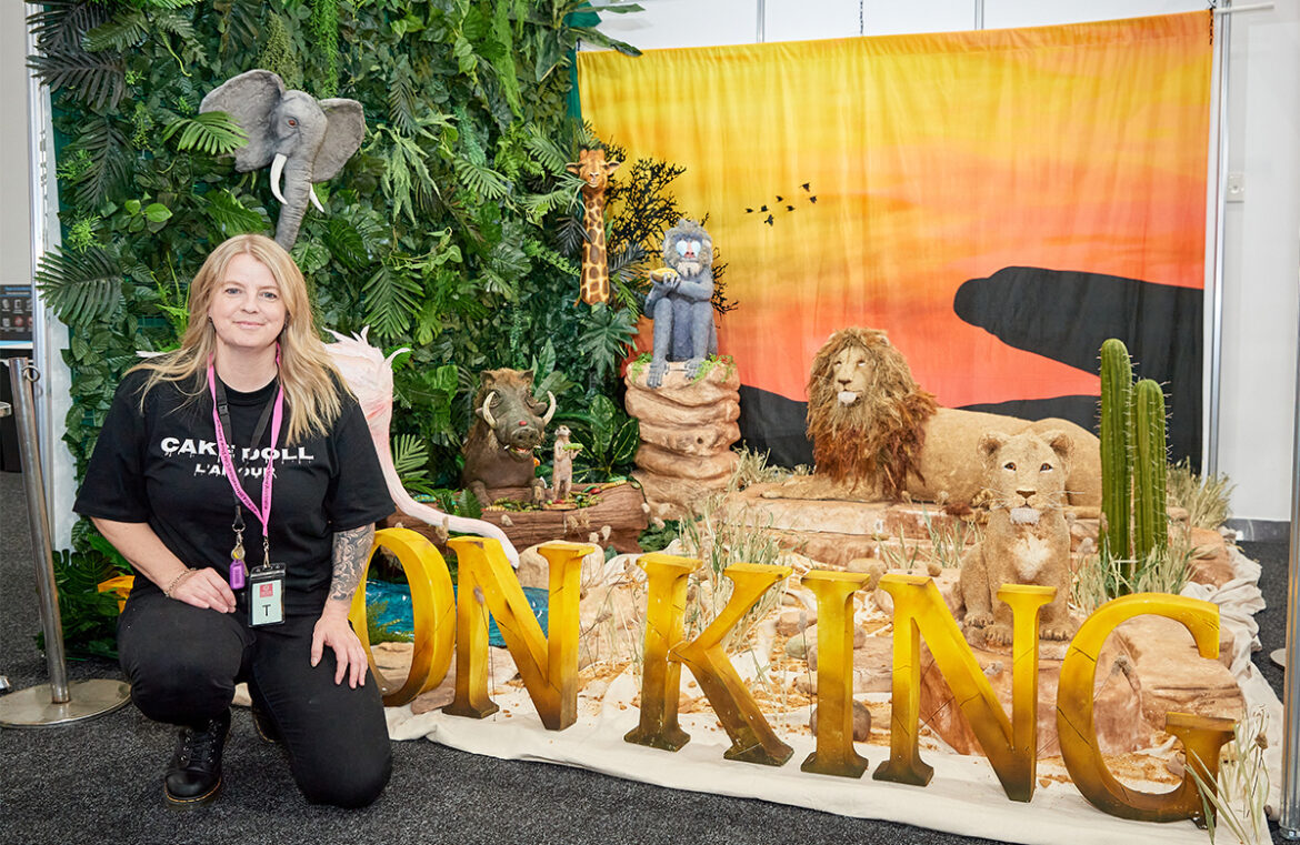 Leah Walter with her Lion King Battle of Sugar Giants Exhibit