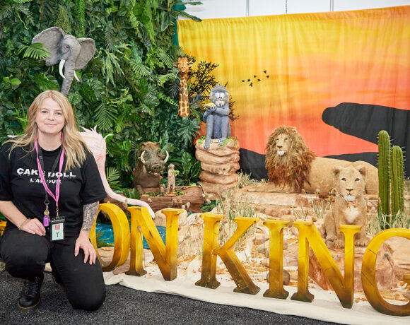 Leah Walter with her Lion King Battle of Sugar Giants Exhibit