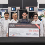 Galerie Patisserie head pastry chef Andrea Manna with the judges, Glenn Flood, Miko Aspiras, Christopher Thé, Amy Sajinovic, and Andre Sandison