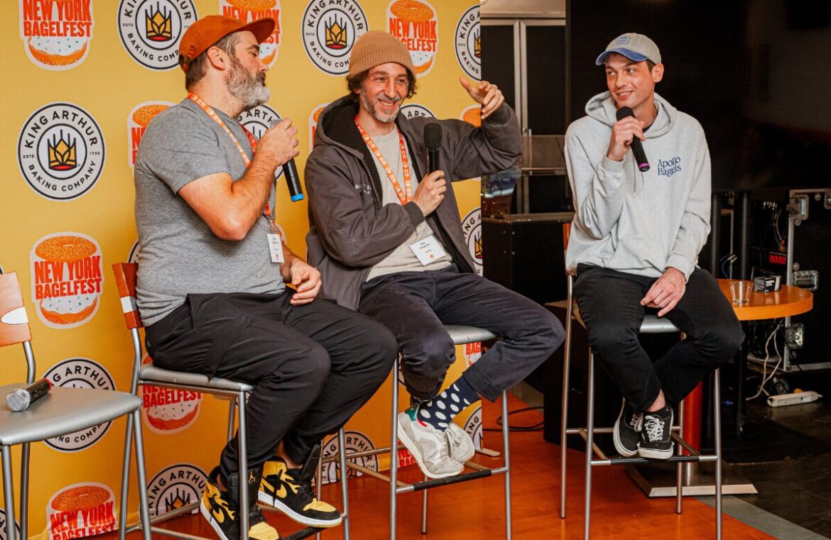 Left to Right: Craig Hutchinson (Olmo), Matt Kleigman (black Seed Bagels), and Ethan Marks (Apollo Bagels)