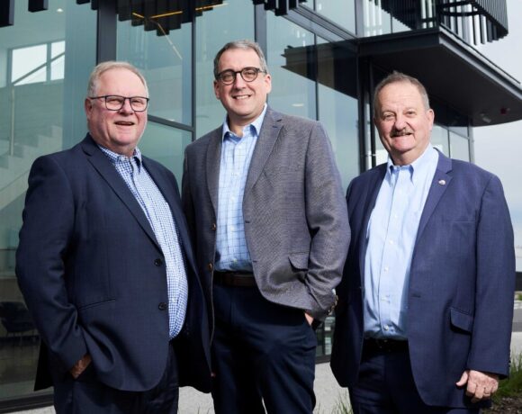 Simon Haigh, Peter Millard and Alister Haigh. The family-owned chocolate maker will open a new store in Highpoint this week