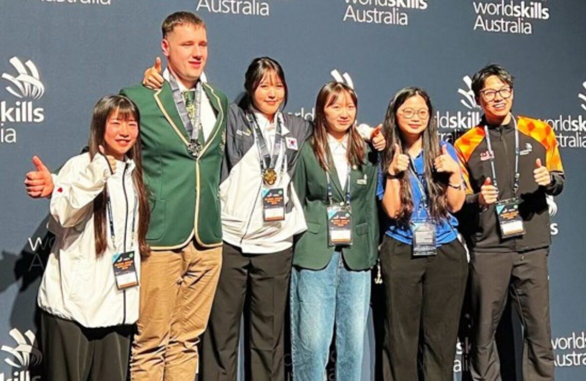 Connor Beisler (second from left) claimed silver at the Global Skills Challenge