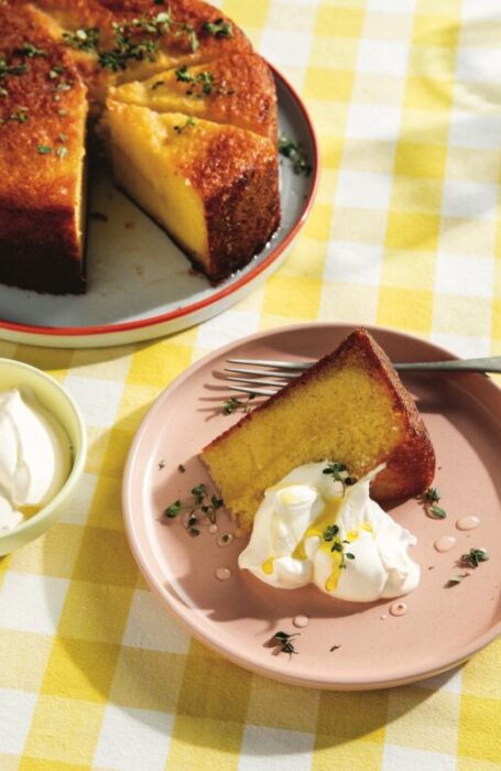 p. 220 Olive oil cake with lemon and thyme glaze
