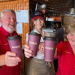 Bruce and Denise Morcombe at Banjo's Bakery Richlands for the launch of the campaign that will raise funds for the Daniel Morcombe Foundation
